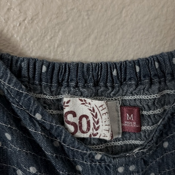 Women’s SO Chambray Polka Dot Summer Dress, Medium - Picture 6 of 6